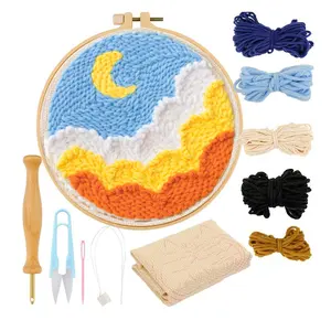 Aijia Crafts Wholesale High Quality Creative Handcraft Art Punch Needle Starter Kit DIY Punch Needle Rug Kit