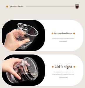 Factory Supplier 12oz 16oz 20oz 24oz Transparent Bubble Tea <b>Cup</b> PET Cold <b>Drink</b> Disposable <b>Plastic</b> <b>Cup</b> With Dome Lid - Product Image 2