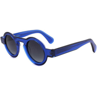 Lunettes de soleil polarisées de luxe haute couture, petites et rondes, avec logo, pour hommes et femmes, conçues sur mesure et fabriquées à la main en acétate.