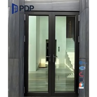 Puerta Doble de Aluminio de Diseño Moderno y Minimalista para Casa, con Aislamiento Térmico, para Restaurante y Uso en Exteriores