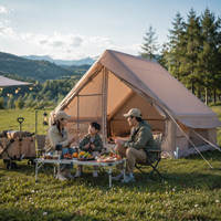 6.3 ㎡   Tente Gonflable de Luxe Portable pour Crête de Toit, Tente de Camping Extérieure Imperméable Quatre Saisons à Montage Rapide en PVC et Tissu Oxford, Cabane Familiale