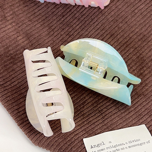 Fermagli per capelli in acrilico colorati effetto sfumato, stile coreano alla moda, di medie dimensioni, con logo personalizzato, per ragazza, all'ingrosso - Product Image 5