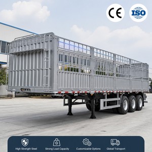 Semi-remorque à ridelles robuste - Remorque de <span class=keywords><strong>transport</strong></span> agricole à 3/4 essieux avec ridelles latérales - Product Image 1