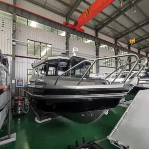 CE certificated 24ft 7.5m Deep V bottom speed aluminum fishing boat cruising yacht with large cabin
