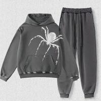 Ensemble de sweats à capuche pour hommes surdimensionnés personnalisés, style vintage, graphique, streetwear, délavé à l'acide