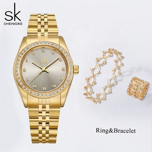 Shengke Bijoux Bracelets Bracelets Montres Ensembles Cadeaux De Luxe Pour Femmes Boîte Cadeau Gratuite Emballage Rempli D'or - Product Image 1
