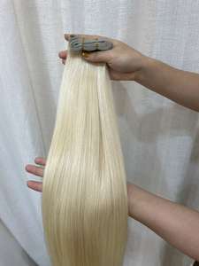 未加工的处女发接发，非剪切式接发，真人发，定制颜色和款式，女式胶带式接发 - Product Image 5