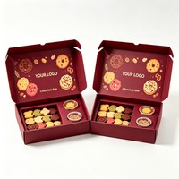 Faltbare Keks- und Schokoladenbox mit Sojatinte-Design und Saucenfach, recycelbare Snack-Geschenkboxen für Cupcakes, Macarons, Donuts, Kekse und Kuchen
