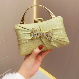 Pochette de soirée pour femme avec motif diamants plissés, bandoulière unique, fermeture éclair, en polyester, pour événements et dîners - Tanjing - Product Image 6
