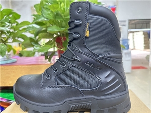 Bottes de désert Delta en cuir de vachette noir TSB10 nouvelle version avec fermeture éclair latérale et coutures tout autour, durables pour toutes les saisons - Product Image 5