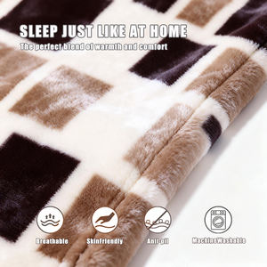 Fabrika Toptan Satış Süper Yumuşak Polyester Battaniye Tarzı Ağır Peluş Sıcak Baskılı Raşel Yatak Örtüsü Kışlık Yatak Örtüleri - Product Image 3