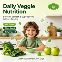 Offre Spéciale : Gummies Clean Label pour Enfants - Soutien Immunitaire et Digestif - Extrait de Super Greens avec Probiotique Bacillus Coagulans, Sans Sucre