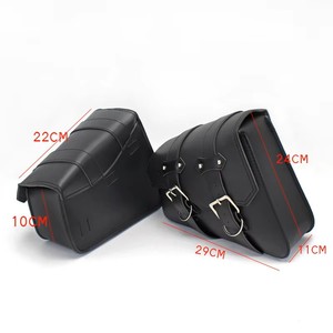 Sacoche latérale en cuir PU noir pour <span class=keywords><strong>moto</strong></span> Honda Suzuki Harley Sportster <span class=keywords><strong>XL</strong></span> 883 XL1200, sacoche à outils gauche et droite - Product Image 3