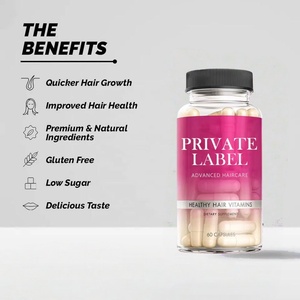 Vitaminas Personalizables para el Crecimiento del Cabello con Biotina y <span class=keywords><strong>Amino</strong></span>ácidos, Marca Privada, Vitaminas de Colágeno para el Crecimiento del Cabello, 60 Cápsulas - Product Image 3