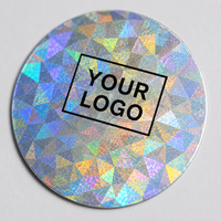 Rouleau d'autocollants holographiques personnalisés, argentés, ronds, étiquettes de sécurité authentiques pour l'emballage des produits, sceau anti-contrefaçon, logo OEM