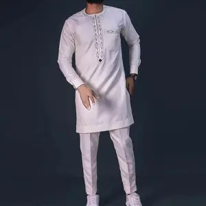 Conjunto de 2 peças de roupa de lazer para homens muçulmanos, roupa de lazer M-4XL para casamento e banquetes, roupa de lazer para noivos e noivos africanos