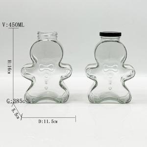 10oz 15oz New Christmas <strong>Glass</strong> <strong>Bottle</strong> with Straw Cute Cartoon Gingerbread Man <strong>Glass</strong> Cup with Cap <strong>Glass</strong> Juice <strong>Bottles</strong> with Lids - Product Image 5