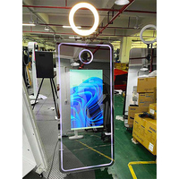 2026 Kios Selfie Baru dengan Ring Light 15.6 Cermin Photo Booth untuk Pesta Pernikahan Cermin Ipad Photo Booth