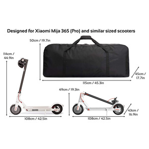 Sac de rangement complet pour accessoires de trottinette électrique, sac de transport pliable pour trottinettes électriques, noir, tissu Oxford 600D - Product Image 3