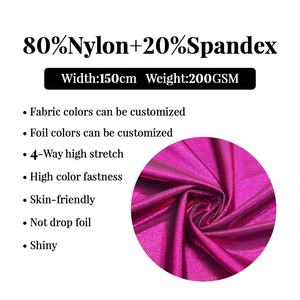 Sin MOQ Mystique Blue Shimmer Lentejuelas Holograma Metálico Foggy Foil Stretch Poliamida Spandex Tela Trajes de baño Ropa de patinaje Telas - Product Image 2