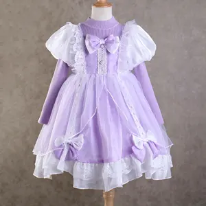 Sweety Lolita Kinderkleding Lange Mouwen Verjaardag Jurken Bruiloft Meisje Jurk