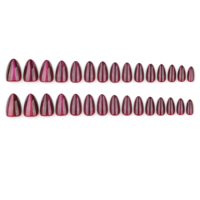 30 pièces de produits de beauté personnalisés avec logo pour ongles artificiels, boîte vide pour ongles à presser, faux ongles en vrac, MOQ 1, effet œil de chat