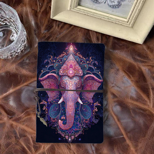 Cuaderno A6 Vintage hecho a mano con cierre de corbata, papel extraíble, regalo de <span class=keywords><strong>cumpleaños</strong></span> perfecto para el amigo del primo con Ganesh E adornado - Product Image 1