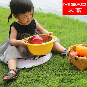 Migao Stainless Steel Perforated <b>Basket</b> Set 19.5cm 22.5cm 25.5cm 28.5cm Multifunction Colander Strainer Kitchen <b>Sink</b> Drain Bowl - Product Image 5