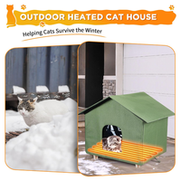 Lit extérieur moderne chauffant pour chat et chien imperméable et résistant à l'hiver, maison chaude et durable pour animaux de compagnie