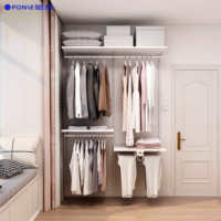 Armoire ouverte moderne de luxe personnalisée, étagère de rangement écologique, porte-vêtements en bois pour chambre, atelier, escalier