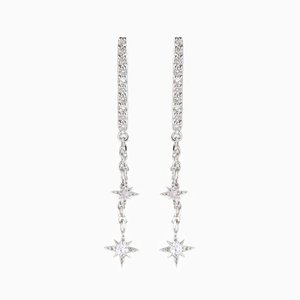 Boucles d'oreilles pendantes Ji Xing tendance, plaquées or, style étoile glacée, avec longue chaîne et pampilles, pour femmes et jeunes filles - Product Image 5