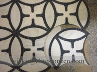 Mosaïque de marbre à motifs floraux irréguliers noir et blanc, design personnalisé, qualité supérieure, magnifique, pour mur de cuisine