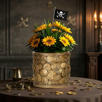 Pot de fleurs Feng Shui en résine, style européen, pour la prospérité, décoration de bureau et de maison, cadeau d'affaires