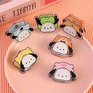 Free Sample Two-sided Test Paper Acrylic Pp Clips Custom Plastic Clip Stocky Cartoon PP Clip Kawaii Painter