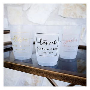 Vasos Personalizados Esmerilados para Recepción de Bodas, Pedidos al por Mayor, Impresión Personalizada, Recuerdos de Plástico Reutilizables - Product Image 6
