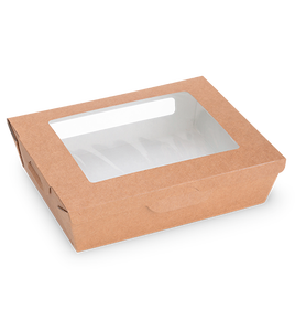 กล่องกระดาษคราฟท์สีขาวสำหรับอาหารกลางวันอเนกประสงค์ OSQ SALAD 1000 แบบขายส่ง พร้อมฝาใส สามารถใส่สลัดได้  รับทำโลโก้ตามสั่ง - Product Image 2