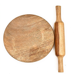 Ensemble d'ustensiles de cuisine en bois personnalisé : Rouleau à pâtisserie et planche à roti pour chapati, roti, paratha, tortilla, pâte à pâtisserie, pâte à pizza et pâtisserie - Product Image 1