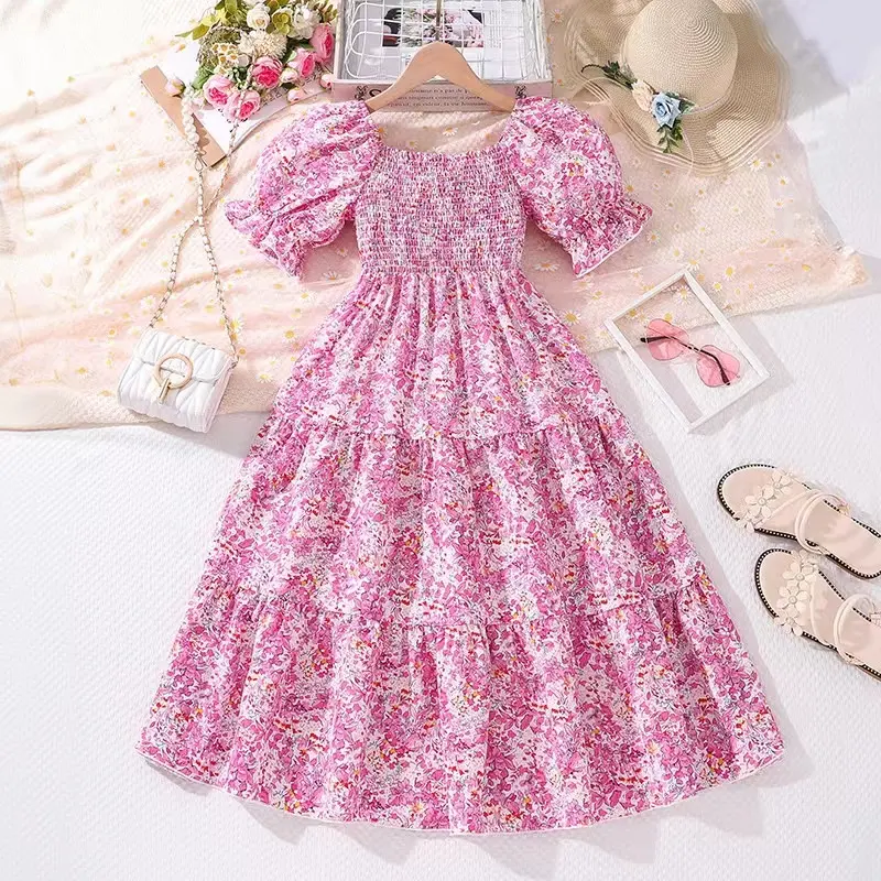 Summer 6 8 10 12 14 Years Old Age Wholesale Child Gowns Teen Clothes Storage Teenage Girls Clothing Kids Dresses for Girls Frock