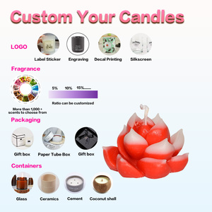 Bougies de <span class=keywords><strong>massage</strong></span> à la cire de soja sensuelle à basse température 42 ℃ faites à la main conception de fleur de rose de pivoine pour les couples d'occasions de noël de pâques de <span class=keywords><strong>spa</strong></span> - Product Image 4