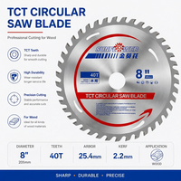 Lame de scie circulaire TCT 8 pouces 40T 205x25,4 mm, fournie par l'usine, disque de coupe à pointe en carbure résistant à l'usure pour le traitement de masse du bois