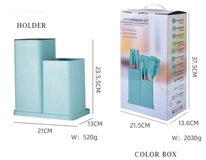 Offerta Speciale: Set di 19 Utensili da Cucina Antiaderenti <span class=keywords><strong>con</strong></span> Manico in Legno, Coltello e Accessori in Silicone, Certificati LFGB, Ecologici, Neri - Product Image 3