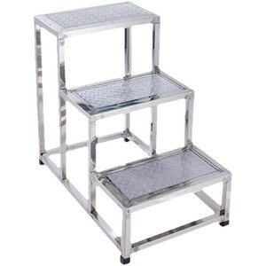 Hermoso Taburete de Acero Inoxidable MDF1 de Doble Cara, Escalera de 3 Peldaños para Hospital, Examen Ginecológico y Uso Doméstico - Product Image 1