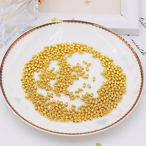 18K Gold Plated Copper Seed Beads Oval Spacer Beads For DIY Bracelet Jewelry Findings - Product Image 1