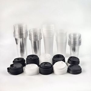 Gobelets jetables transparents en PP à paroi simple de haute qualité, écologiques, 12oz, 16oz, 22oz, avec impression personnalisée et paille, pour thé au lait - Product Image 3