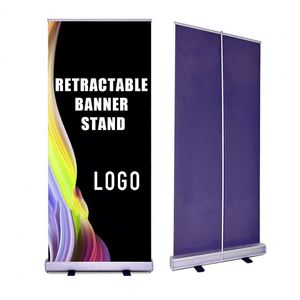 Adjustable Lightweight Portable Custom Retractable Roll Banner Stand 85*200cm Aluminum Frame Easy Detachable for Trade <b>Shows</b> - Product Image 1