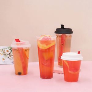 Vaso de Plástico Transparente de Alta Calidad para Bebidas Frías de 8oz 12oz/ 16oz/20oz/24oz/ 32oz, Vasos Planos para Té de Burbujas, PP, Inyectado, para Tiendas de Té con Leche - Product Image 4