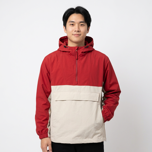 Men's <b>Red</b> Hooded Puffer Jacket Waterproof Nylon Shell Zipper Closure Casual Winter Outerwear - Product Image 1