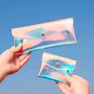 Custom ontwerp make up clear portemonnee leuke cartoon full color pen zak pvc jelly pouch fabriek prijs