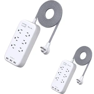 Hot Selling Mountable Design Surge Protector 6-Outlet power strip 3 USB Port With 2 Hanging Holes