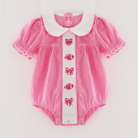 Robe d'été décontractée tissée à col rond avec nœud et broderie de football rose, longueur genou, coupe trapèze pour bébés filles ODM